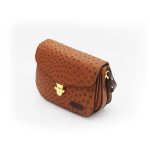 Zella Ash Ostrich Leather Cross-body Bag