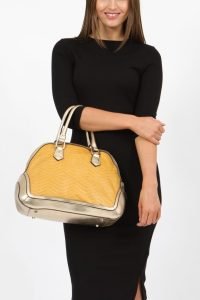  Zella Ash Yellow Leather Hobo Shoulder Handbag