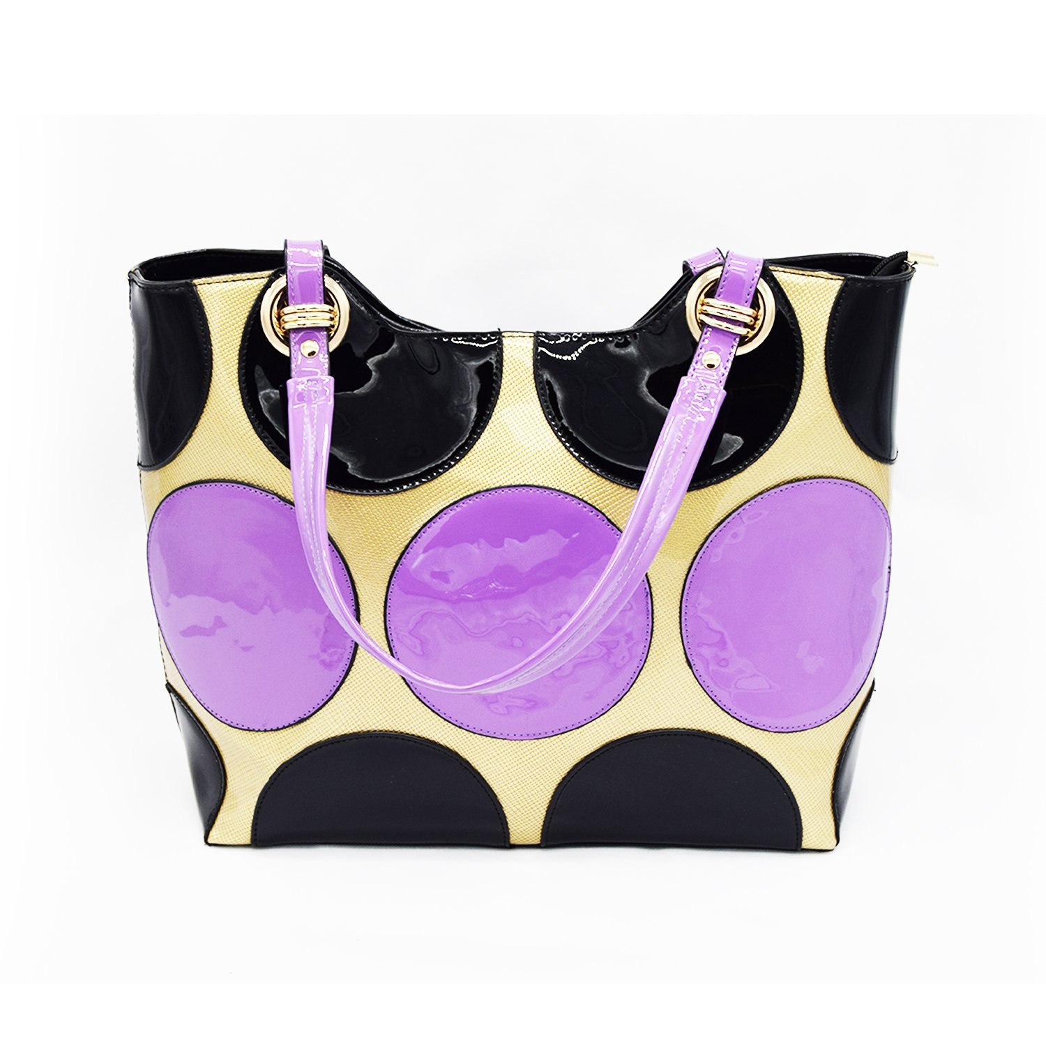 Fashion Poker-dots Patent Tote Bag