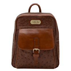 Zella Ash - The Meg Brown Ostrich Leather Backpack