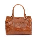 Zella Ash High-Quality Retro Croc Embossed Leather Handbag