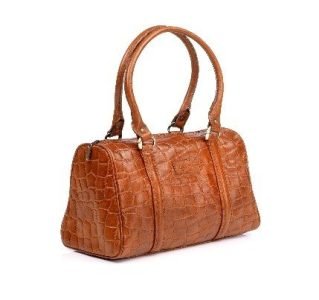 Zella Ash Brenda - Classic Brown Medium-Sized Croc Embossed Genuine Leather Handbag in Tan